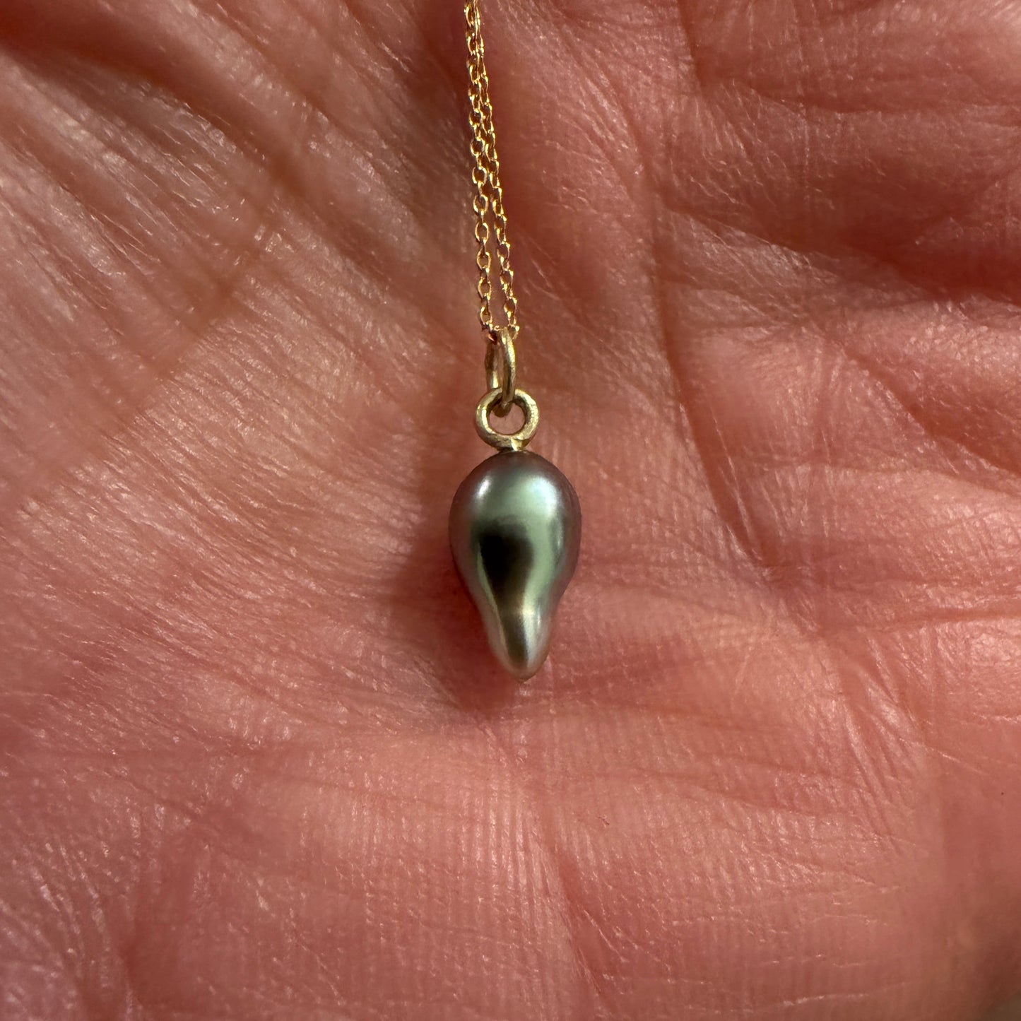 18k Gold Keshi Pearl Drop