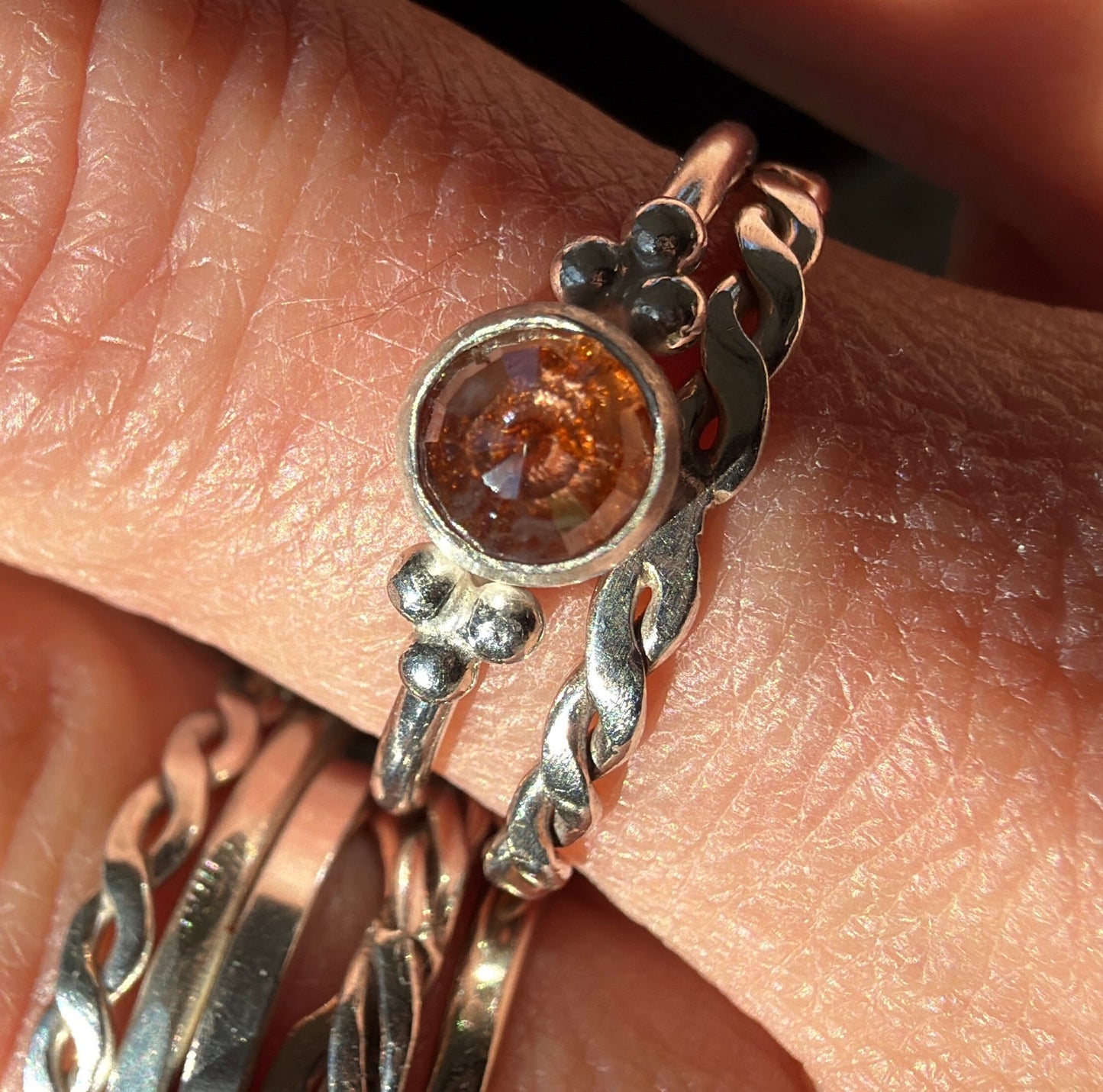 Rose Cut Diamond Stacking Ring