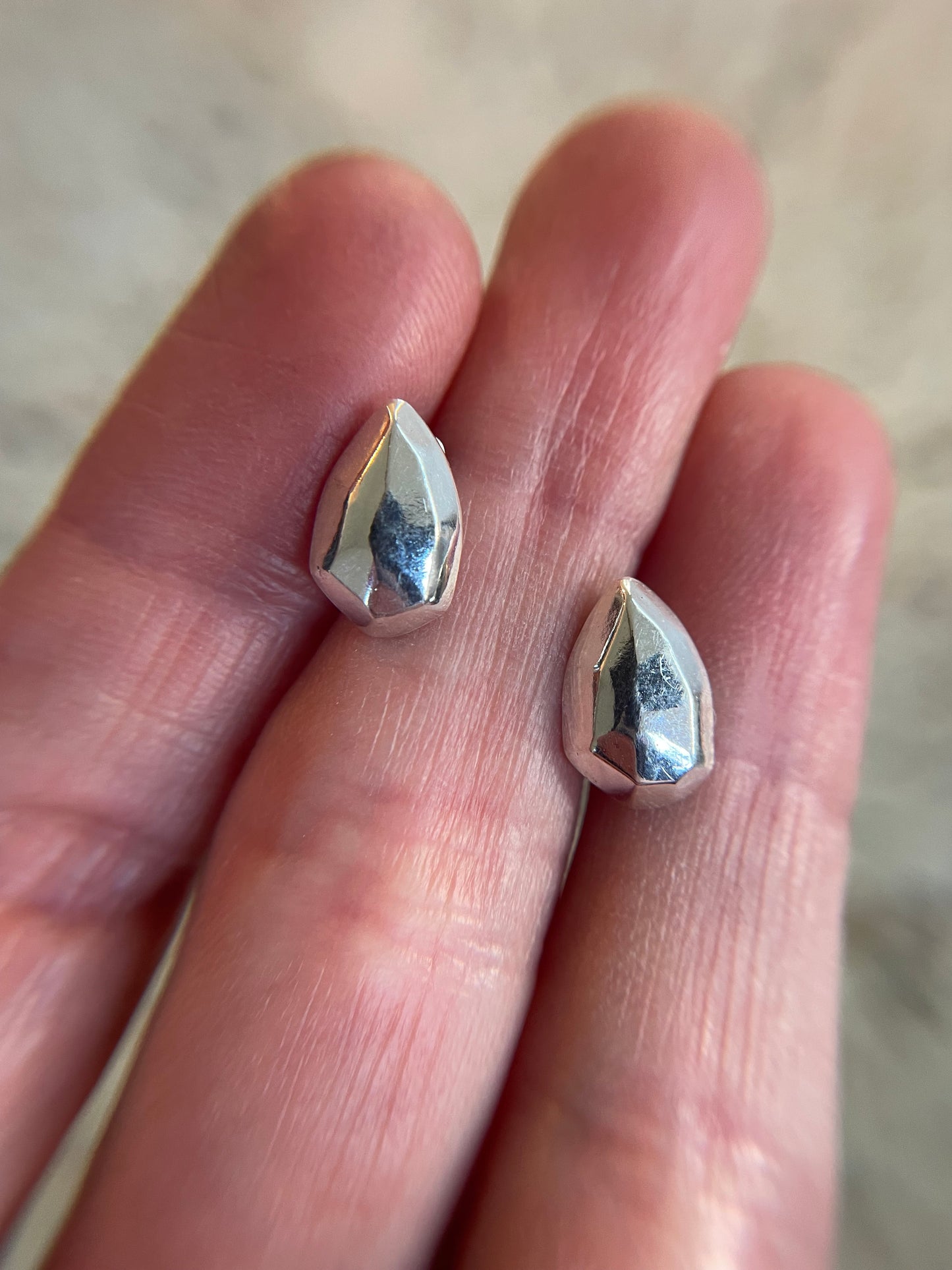 Faceted Silver Studs