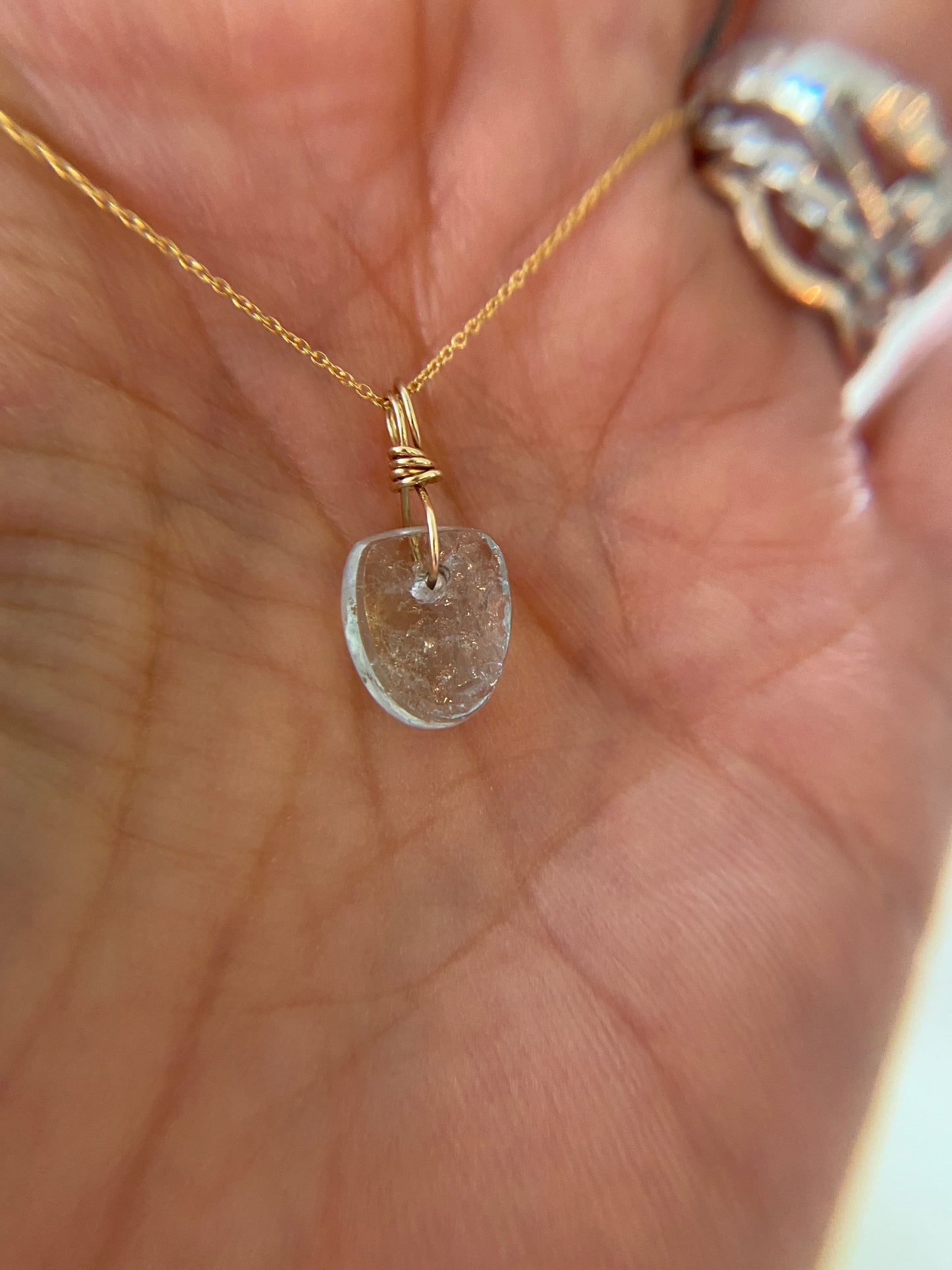 made new listing at 4/13/2025 sale -Natural Surface Aquamarine Pendant