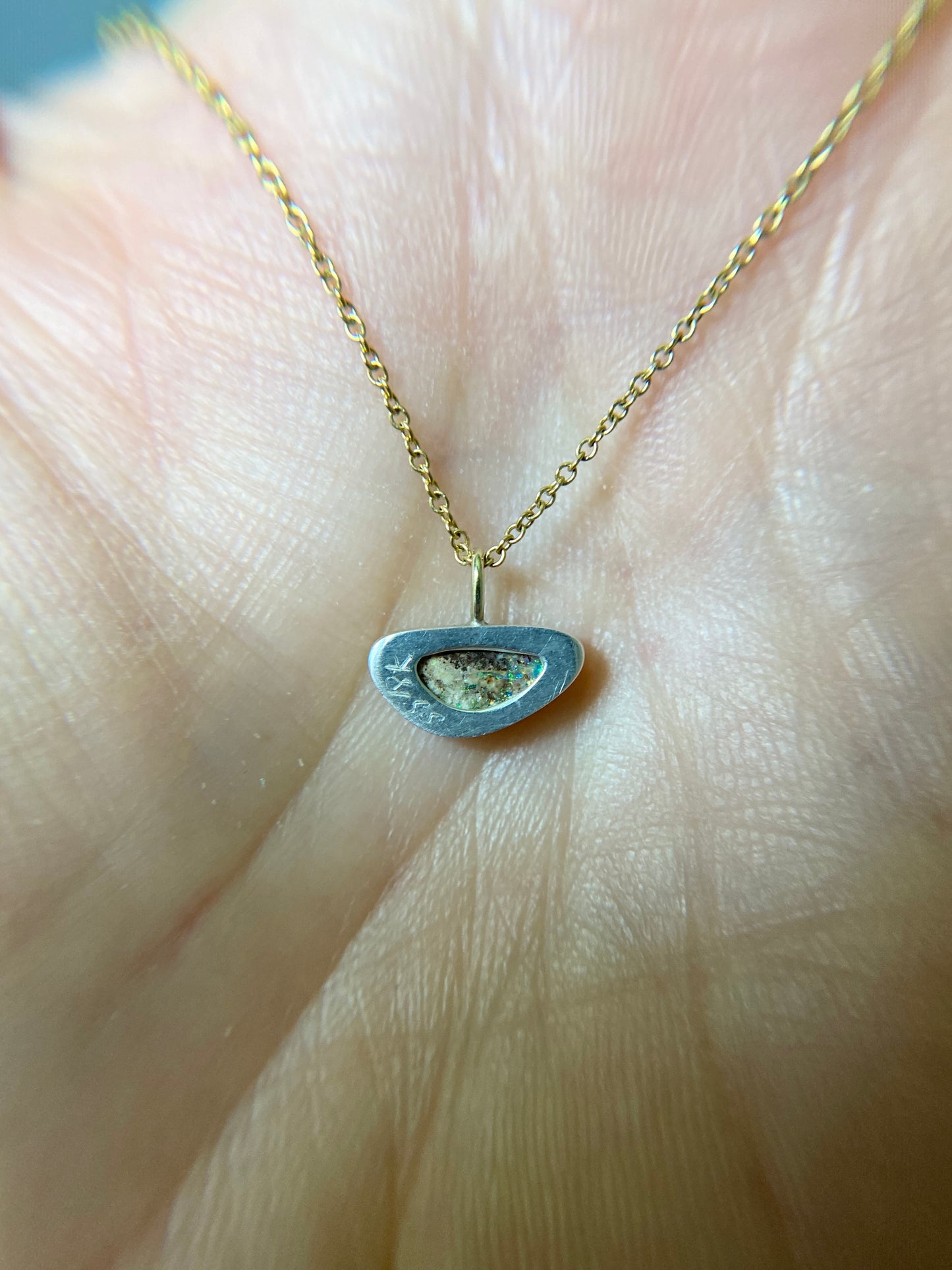 Fish on the Line Opal Pendant