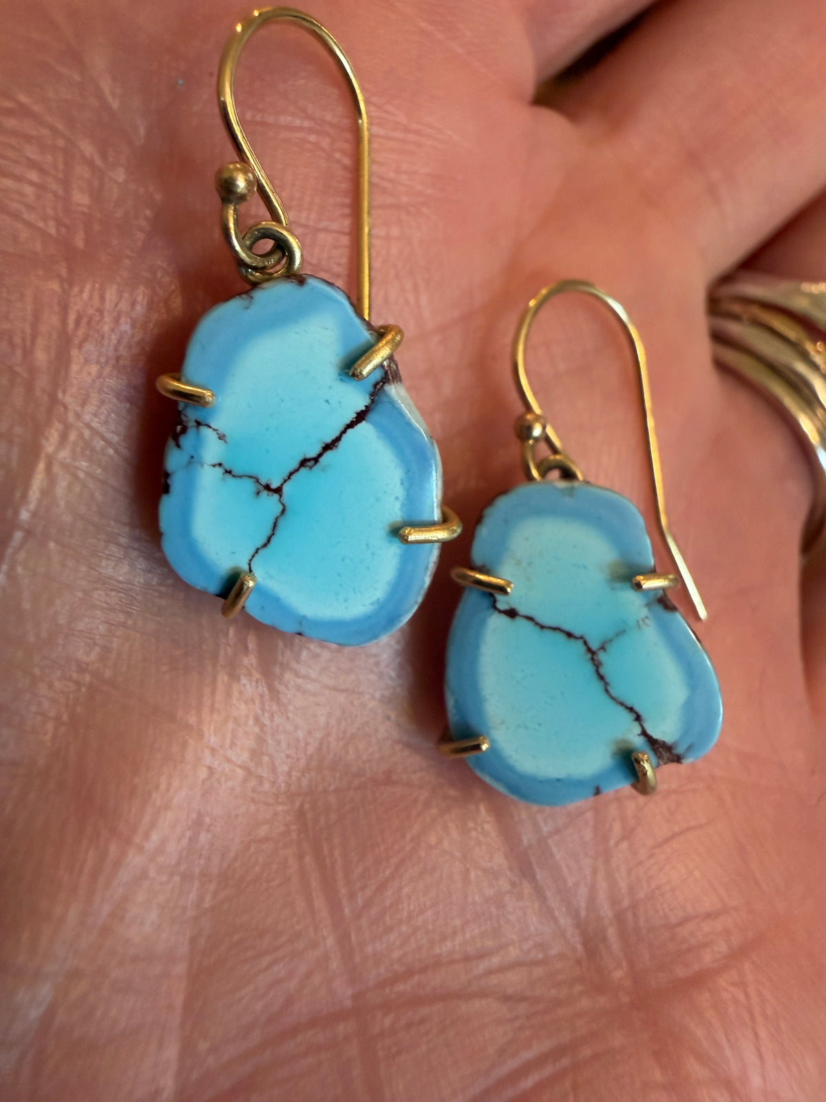 Golden Hills Turquoise Earrings 18k Gold