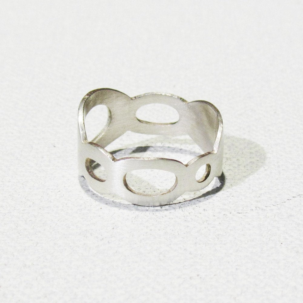 Sterling Silver Hand Cut Joining Circles Ring
