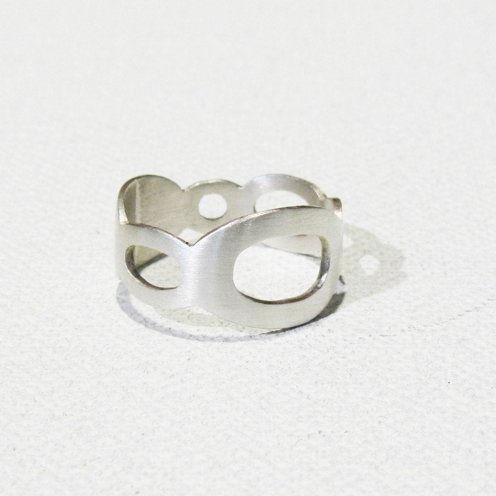 Sterling Silver Hand Cut Joining Circles Ring