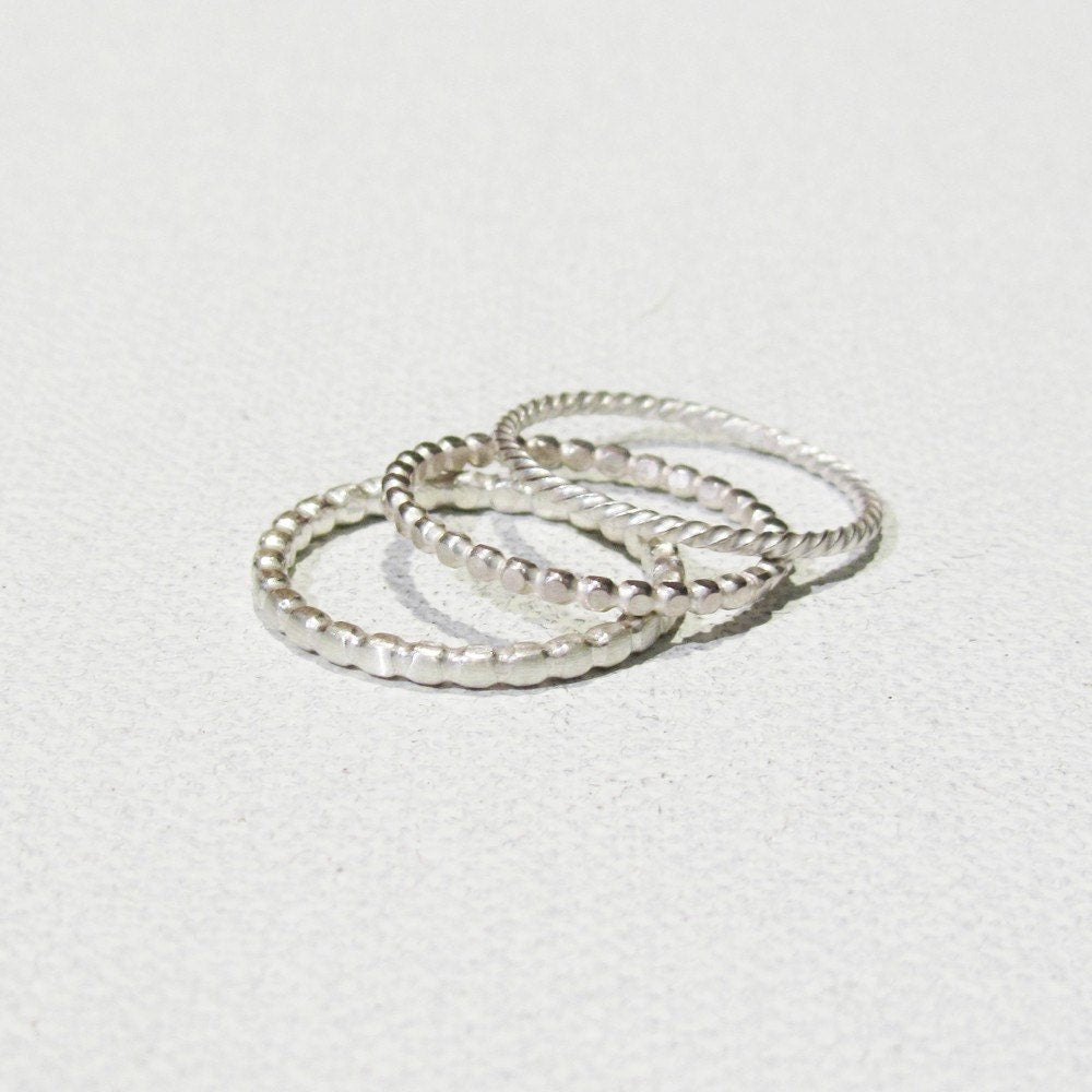 Sterling Silver Ring Stackable Twisted