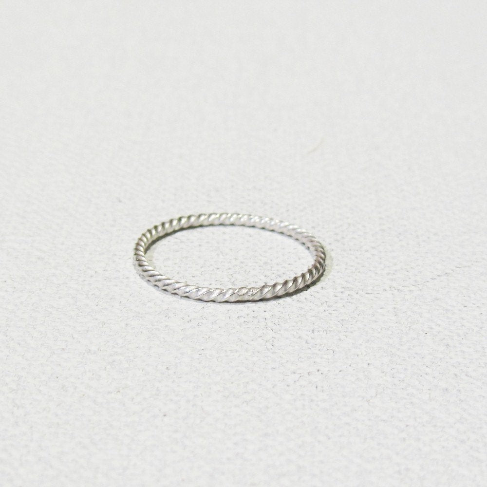 Sterling Silver Ring Stackable Twisted