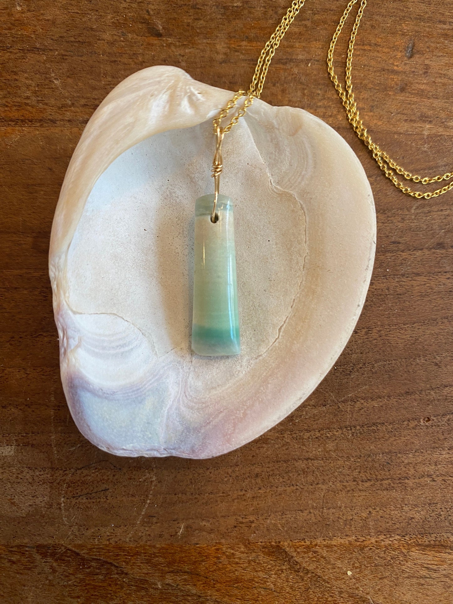Petrified Opalwood - Sea Collection with 14/20 Gold Filled Cable Chain