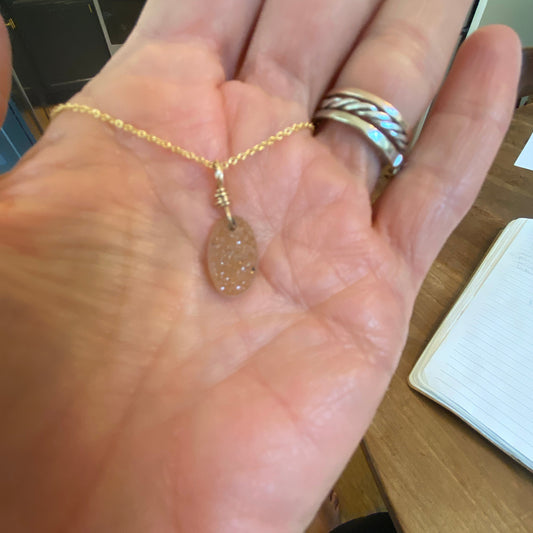 Peachy Druzy Charm
