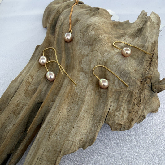 18K Fresh Water Pearl Drop Earrings