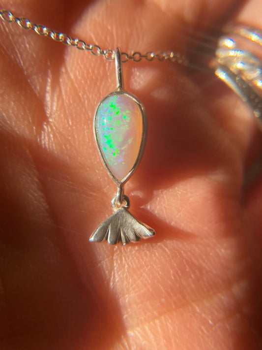 Dangle Fish on the Line Opal Pendant