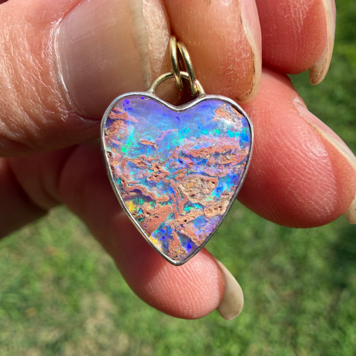 Heart Pipe Opal Pendant
