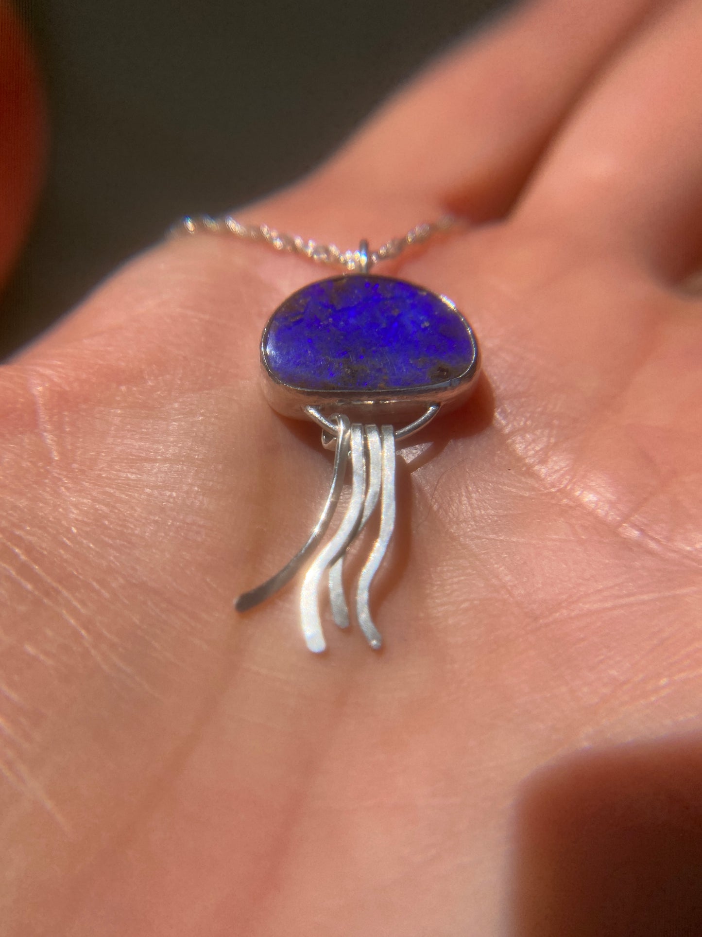 Australian Boulder Opal Jelly Fish Pendant