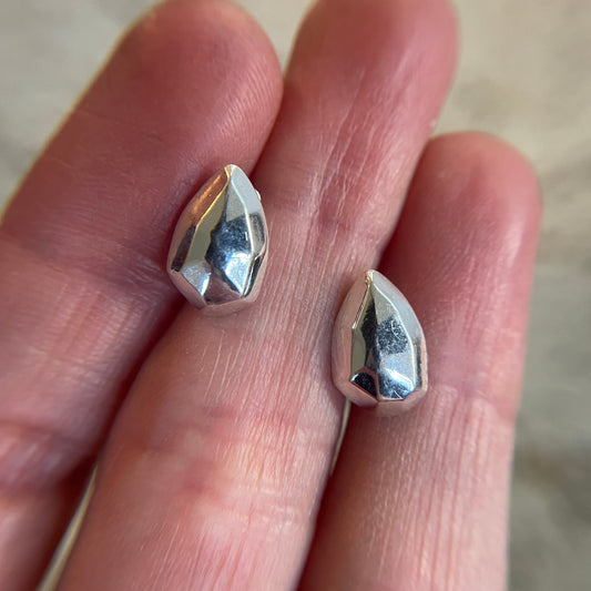 Faceted Silver Studs