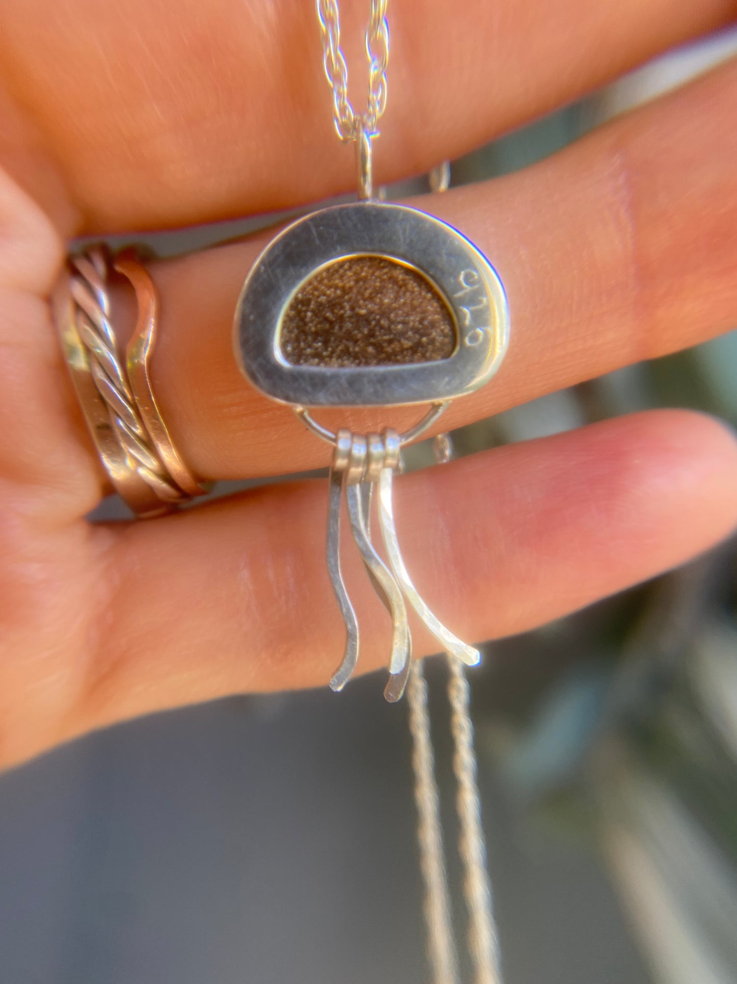 Australian Boulder Opal Jelly Fish Pendant
