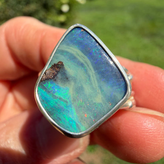 Kite Australian Boulder Opal Ring