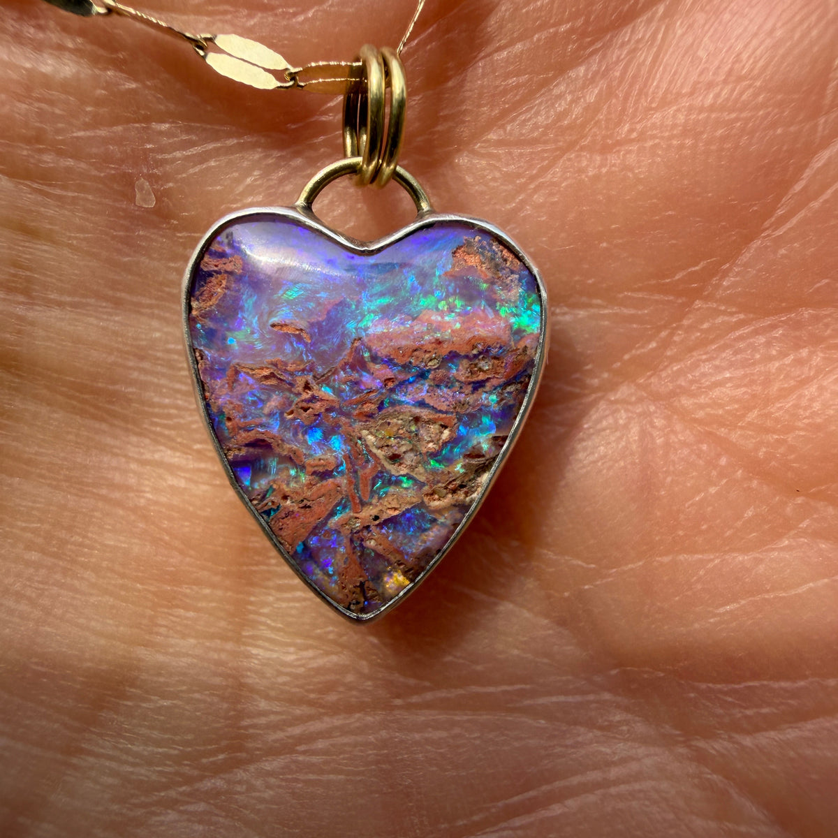 Heart Pipe Opal Pendant