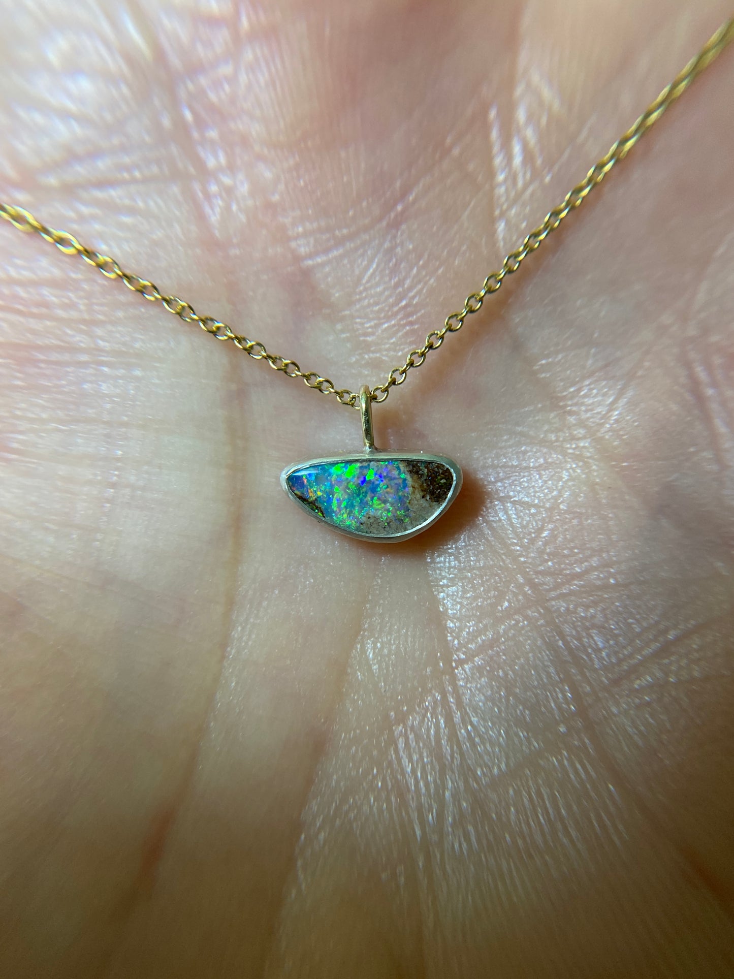 Fish on the Line Opal Pendant
