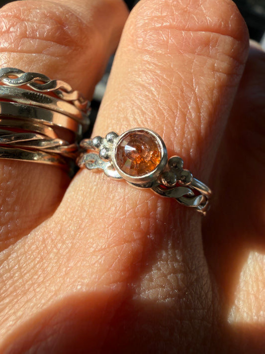 Rose Cut Diamond Stacking Ring