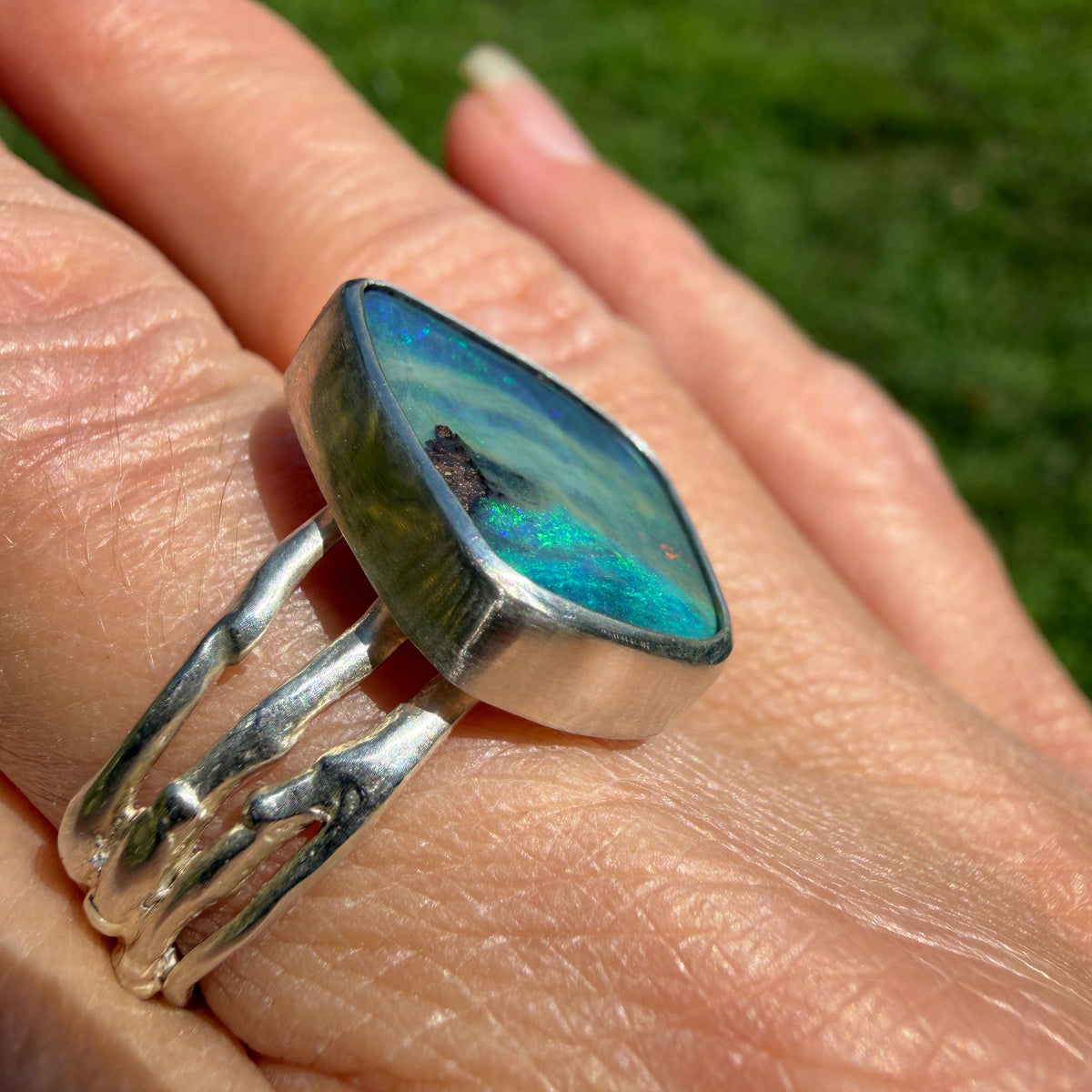 Kite Australian Boulder Opal Ring