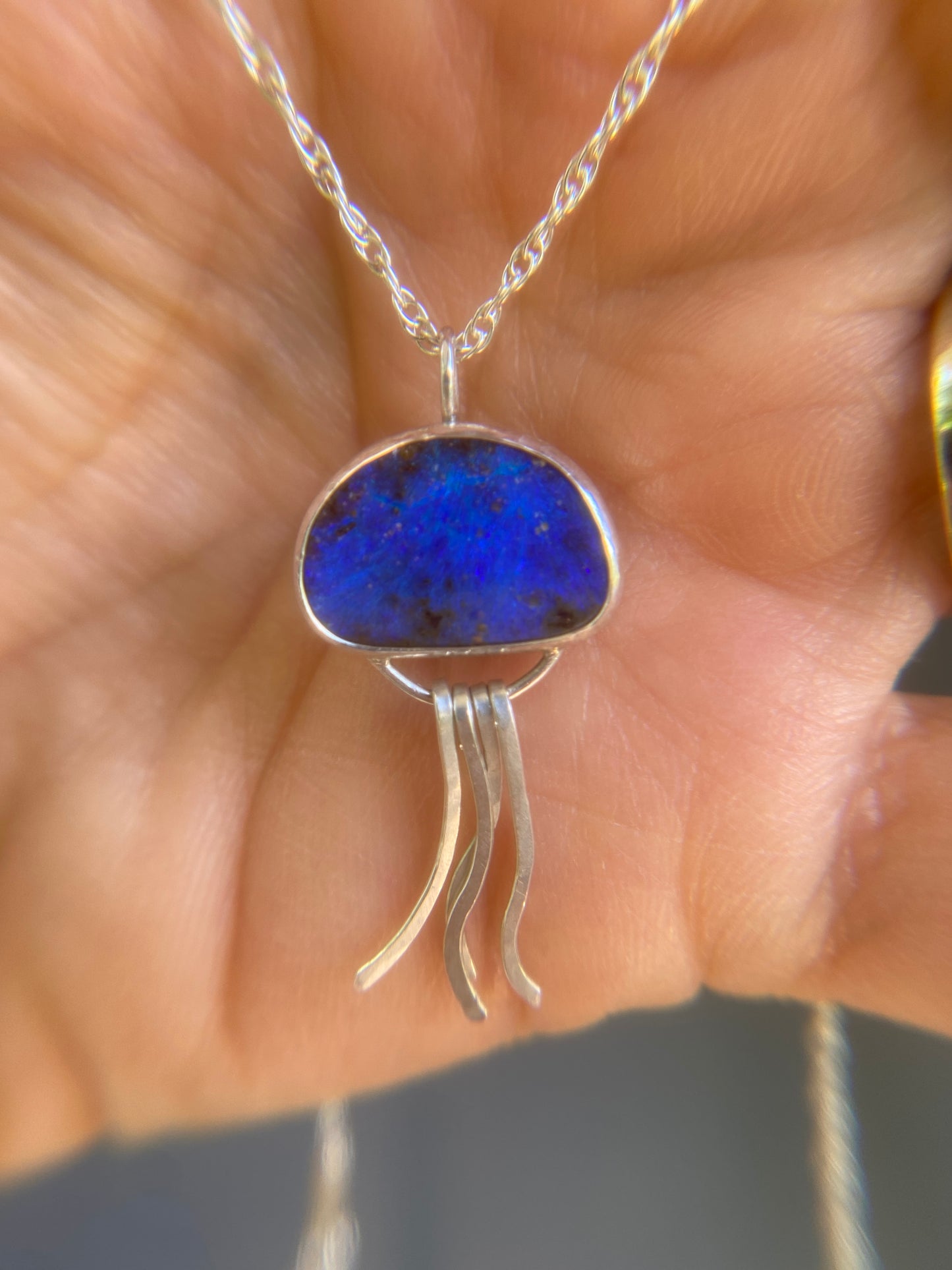 Australian Boulder Opal Jelly Fish Pendant