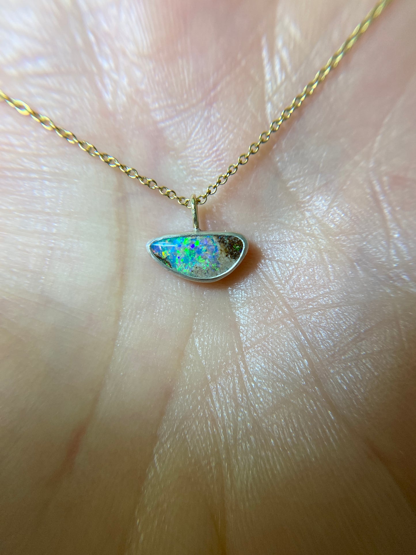 Fish on the Line Opal Pendant
