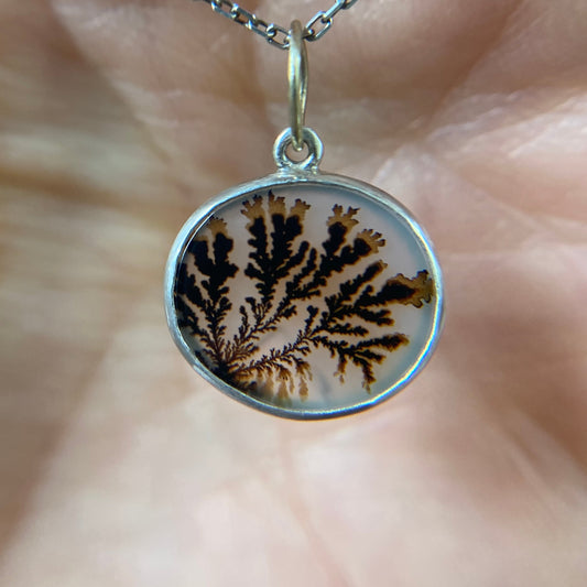 Oval Branch Dendritic Agate Pendant
