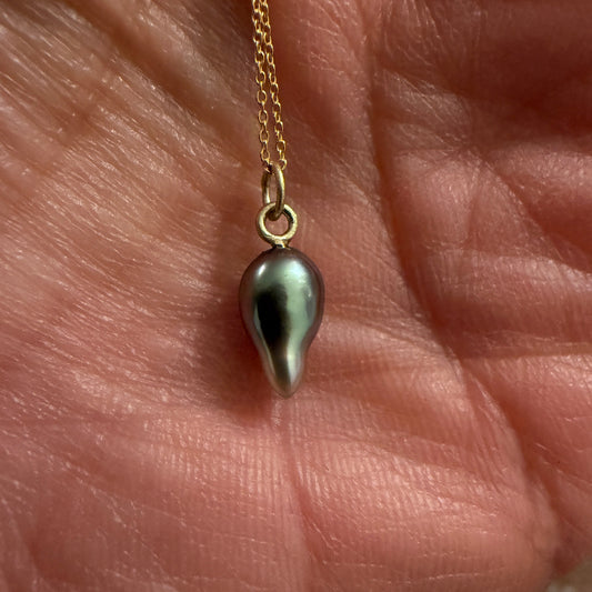 18k Gold Keshi Pearl Drop