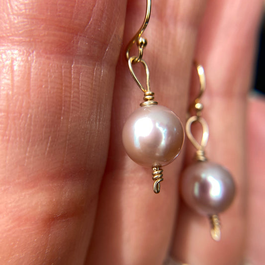 Pink Cherry Blossom Pearl Earrings