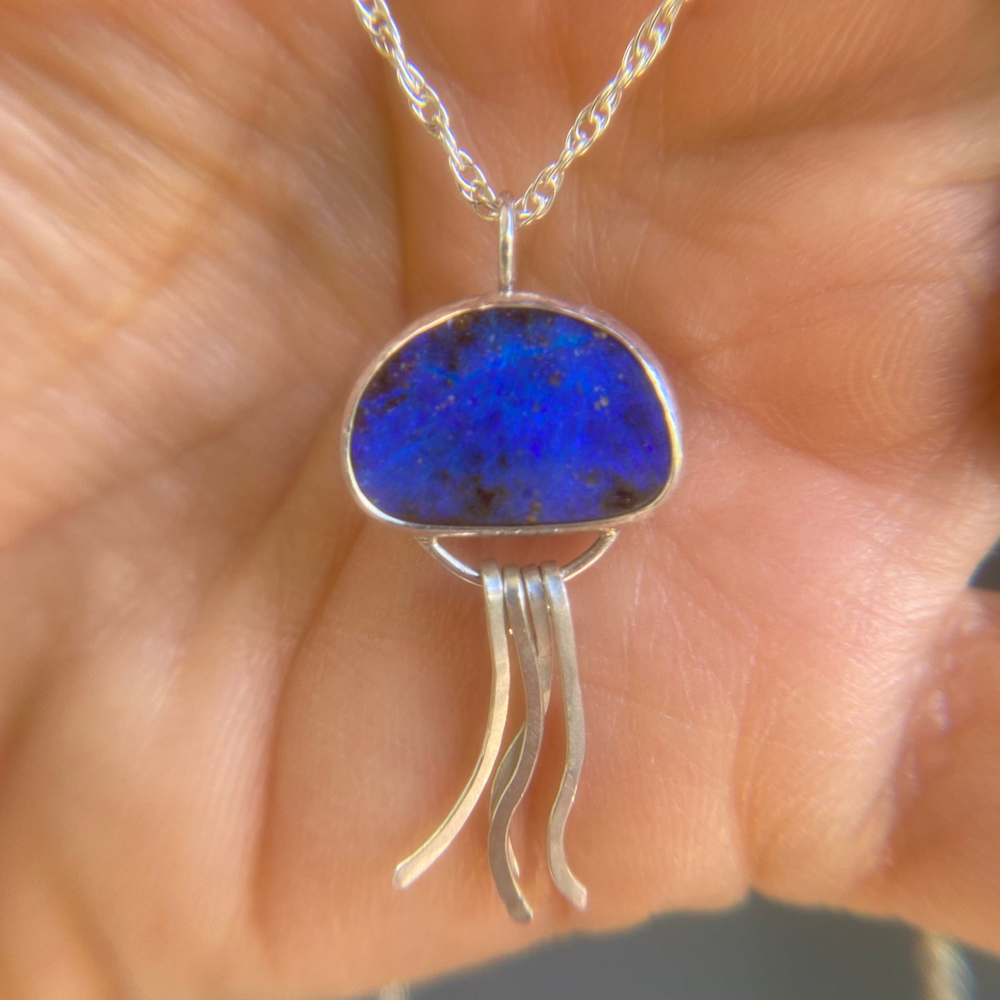 Australian Boulder Opal Jelly Fish Pendant
