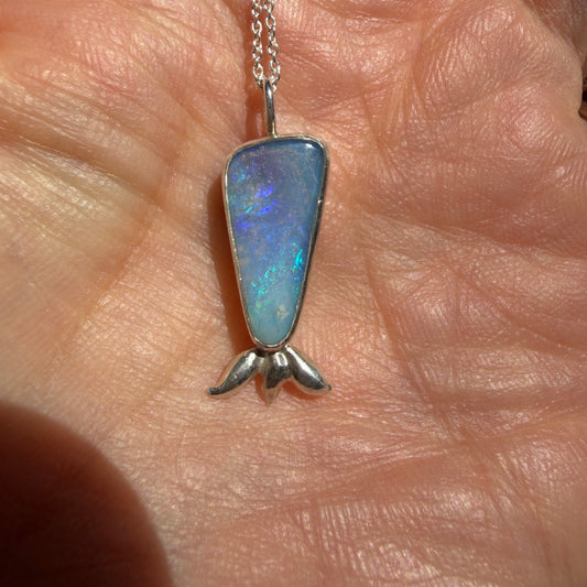 Fish on the Line Opal Pendant
