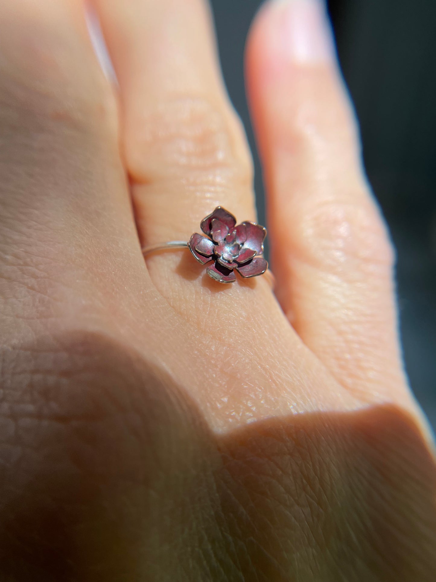 Cut Out Flower Ring in Copper + Silver