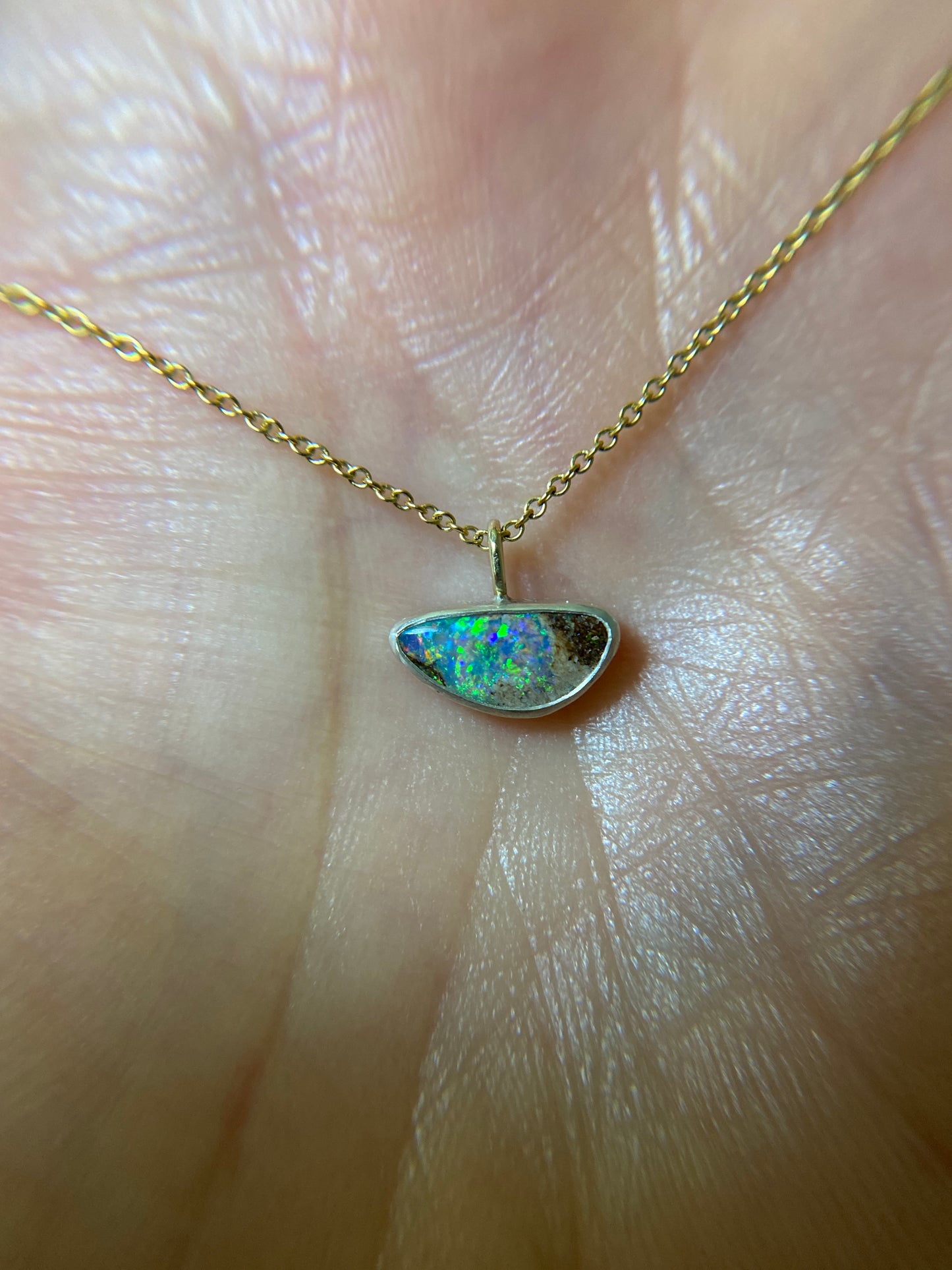 Fish on the Line Opal Pendant