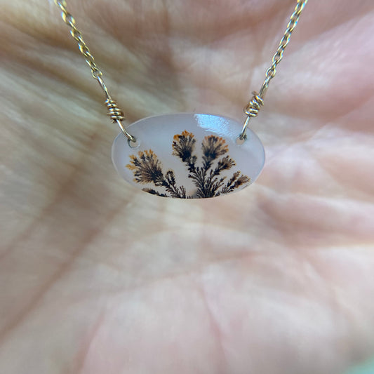 East West Oval Dendritic Agate