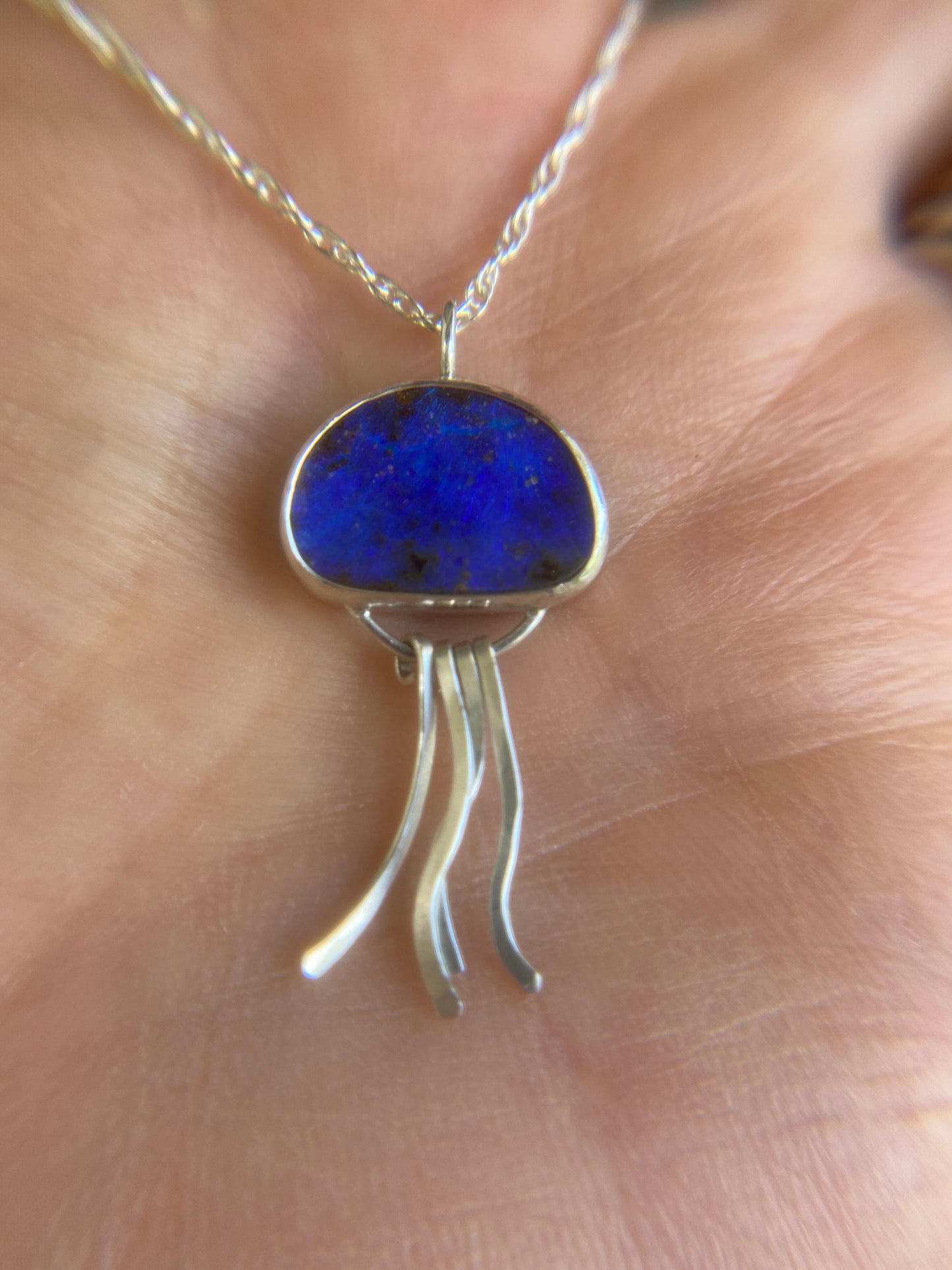 Australian Boulder Opal Jelly Fish Pendant