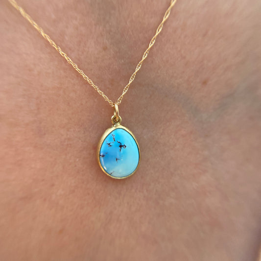 Golden Hills Turquoise Pendant 18K Gold