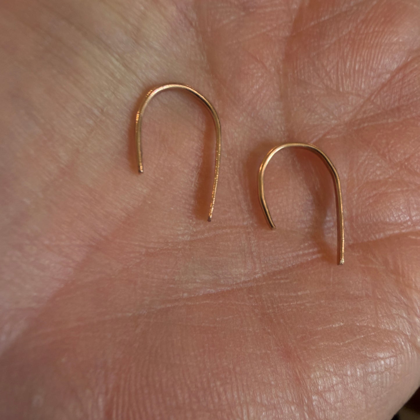 14k Rose Gold Hammered Earrings
