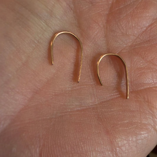 14k Rose Gold Hammered Earrings