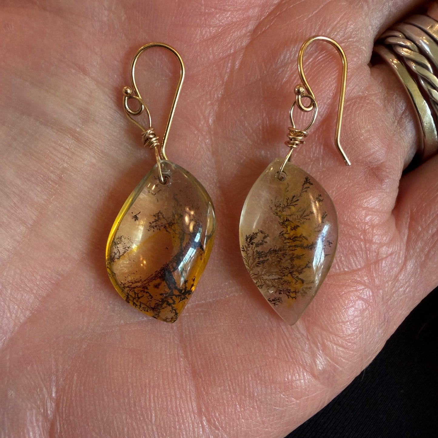 Dendritic Quartz Nature Scene Earrings