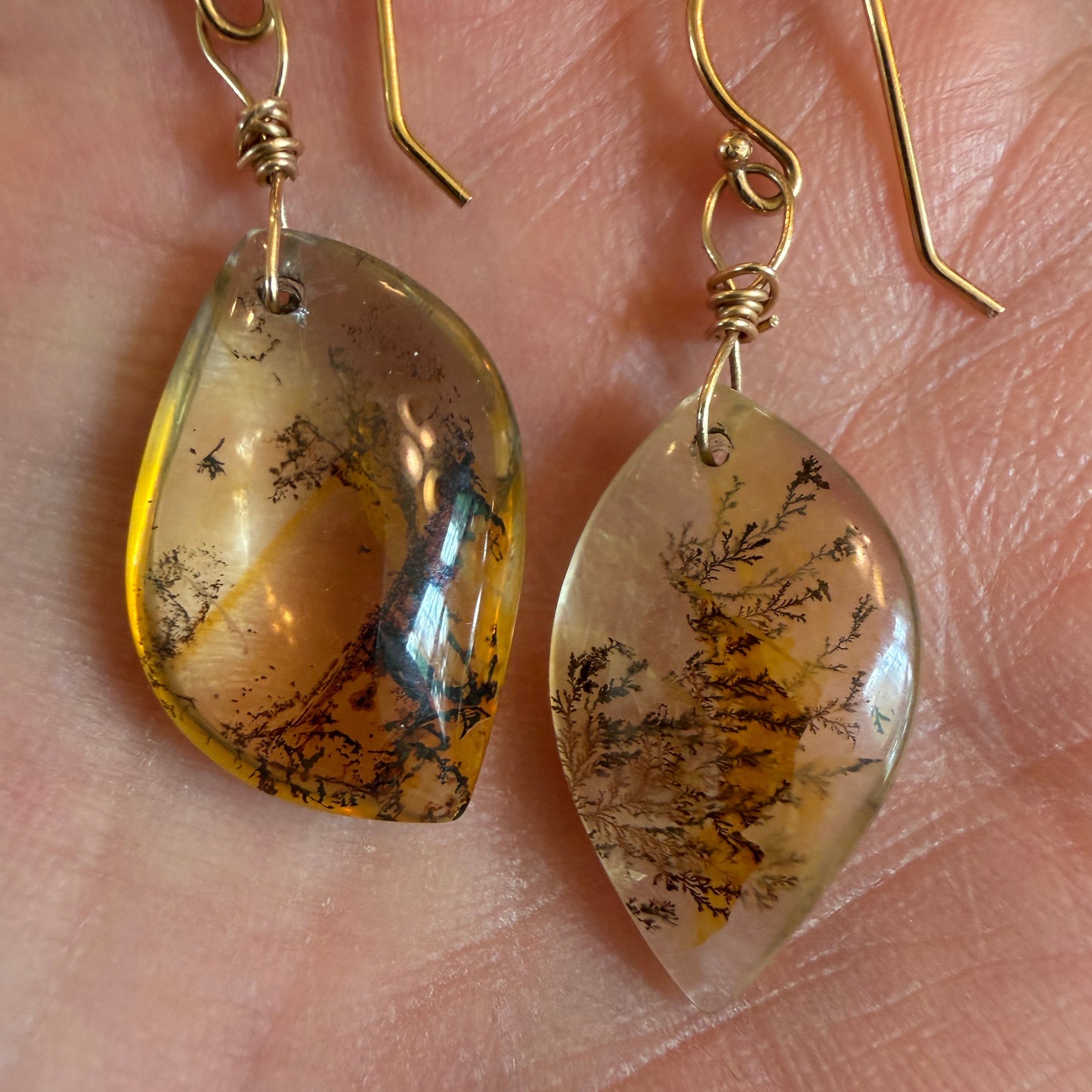 Dendritic Quartz Nature Scene Earrings