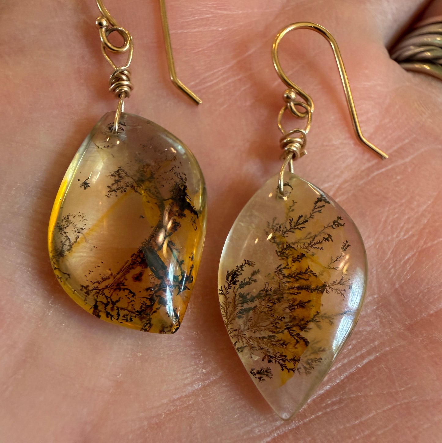 Dendritic Quartz Nature Scene Earrings
