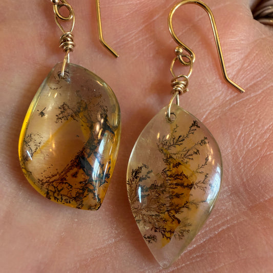 Dendritic Quartz Nature Scene Earrings