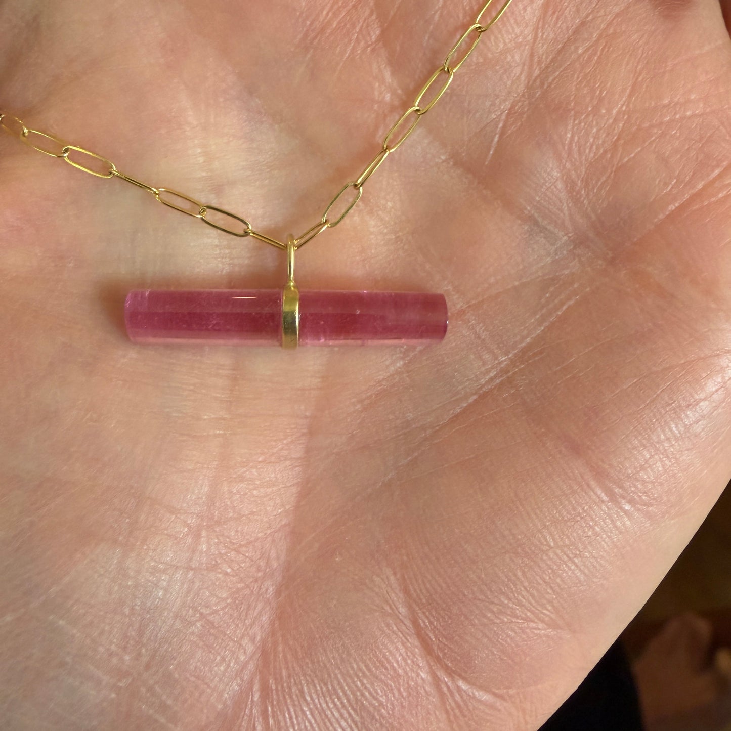 Glow Bar Charm - Pink Tourmaline