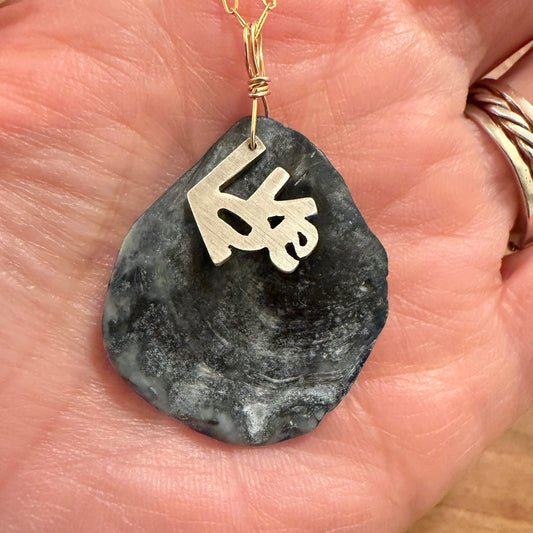 LOVE and Coastal Shell Necklace GF Chain