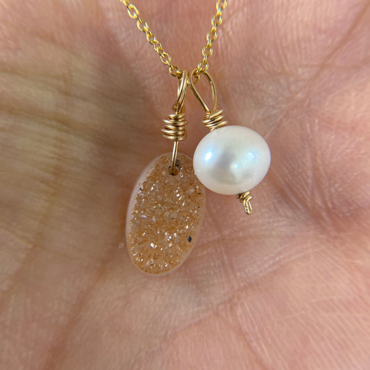 Charms Gold Shell and White Fresh Water Pearl