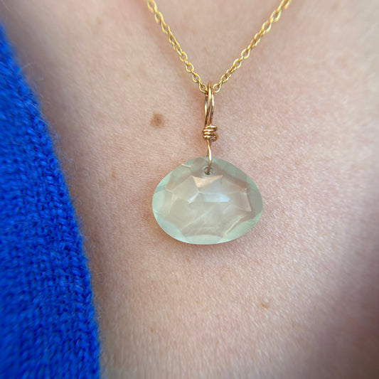 Soft Green Prehnite Drop