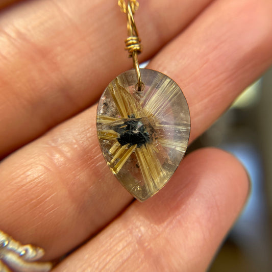 Golden Star Quartz Pendant