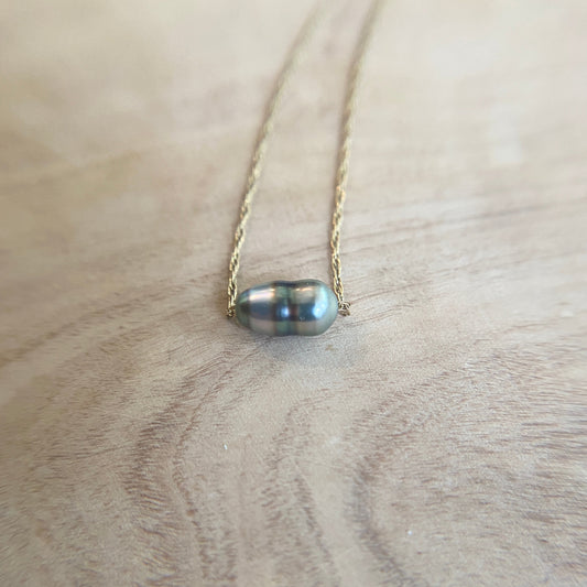 Floating Keshi Pearl necklace 14K