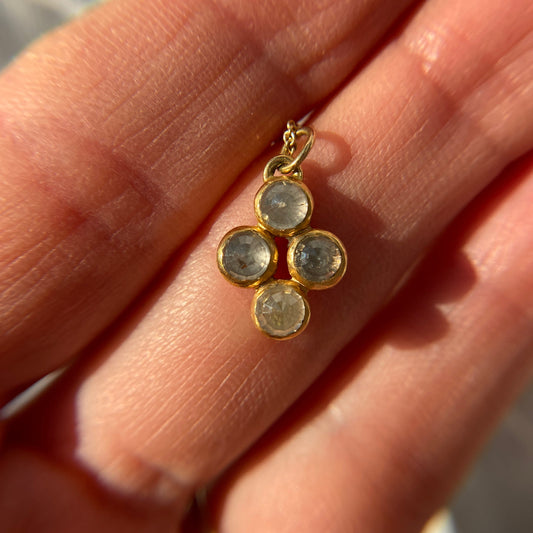 One-of-a-kind 18K Gold Rose Cut Natural Diamond Pendant