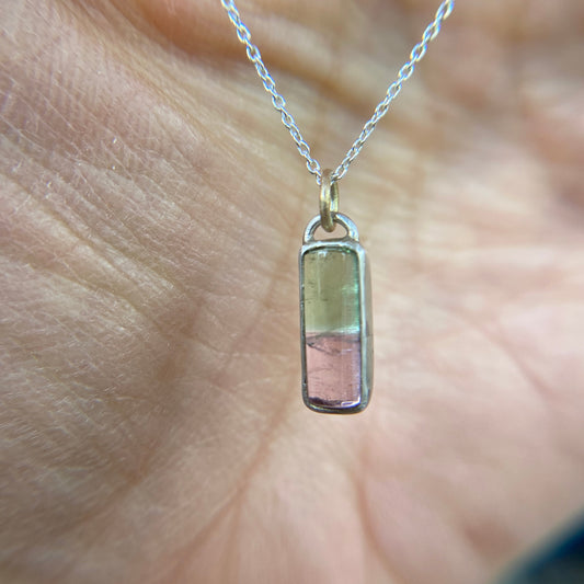 Watermelon Tourmaline Pendant Yin Yang