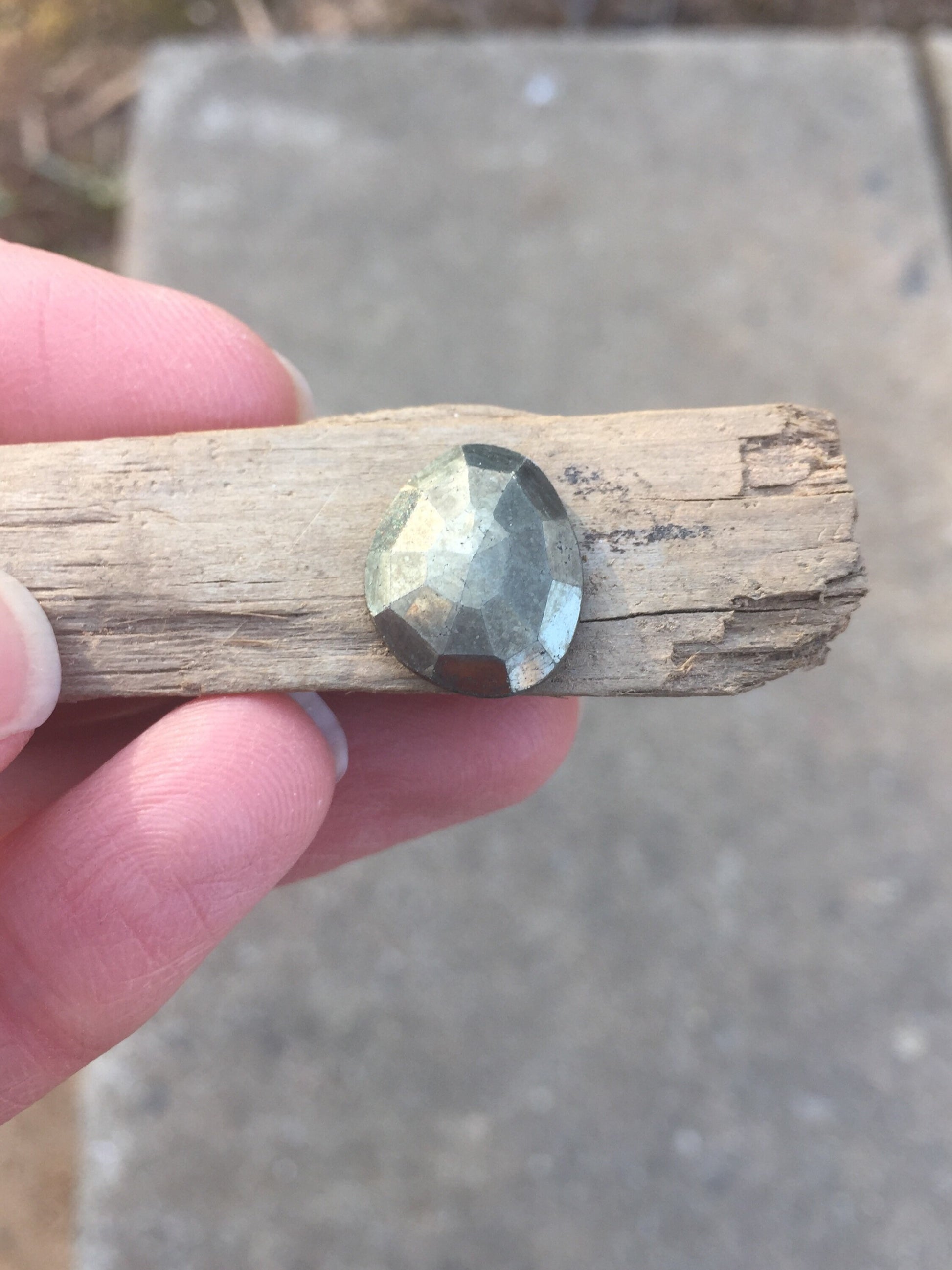 Rose cut Pyrite Handmade Bezel Setting Necklace sterling silver